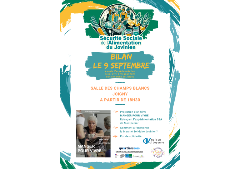 Mardi 9 septembre 2025 à 18h30, Bilan de la phase 1 du Marché Solidaire Jovinien  (Joigny)