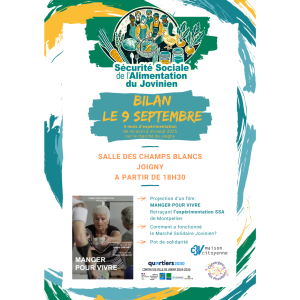 Mardi 9 septembre 2025 à 18h30, Bilan de la phase 1 du Marché Solidaire Jovinien  (Joigny)